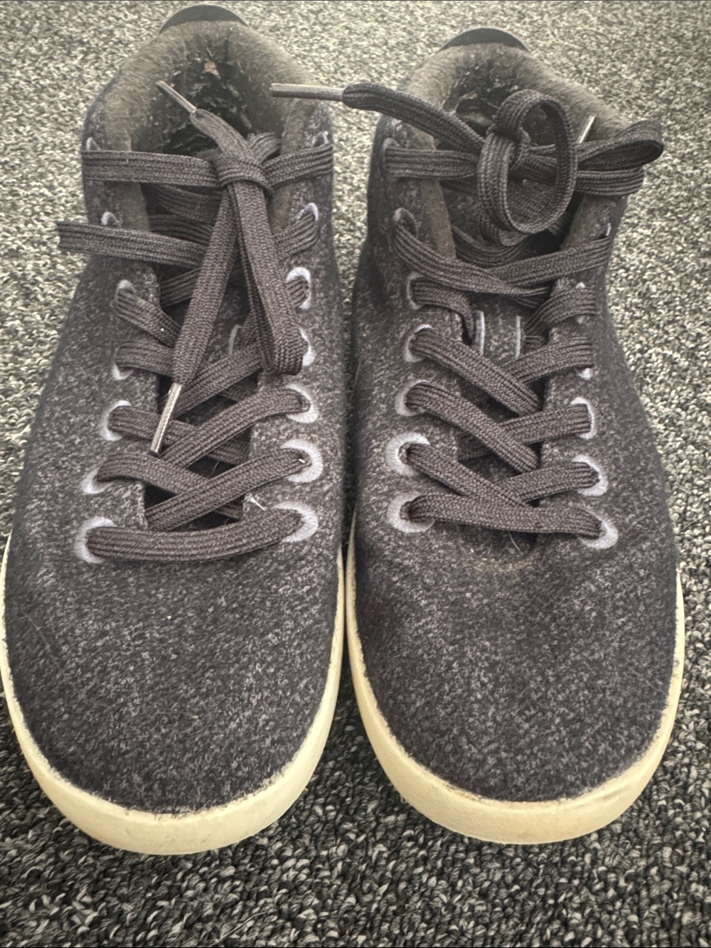 allbirds charcoal grey high top sneakers - women’s size 9